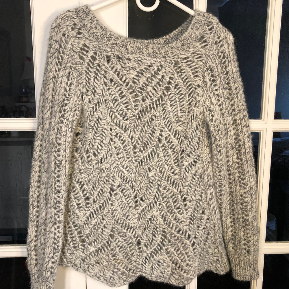 Loft Light Gray Knit Sweater